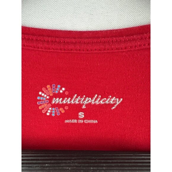 Red Multiplicity Womens T-Shirt S Cotton & Spandex Made In China - Picture 3 of 5